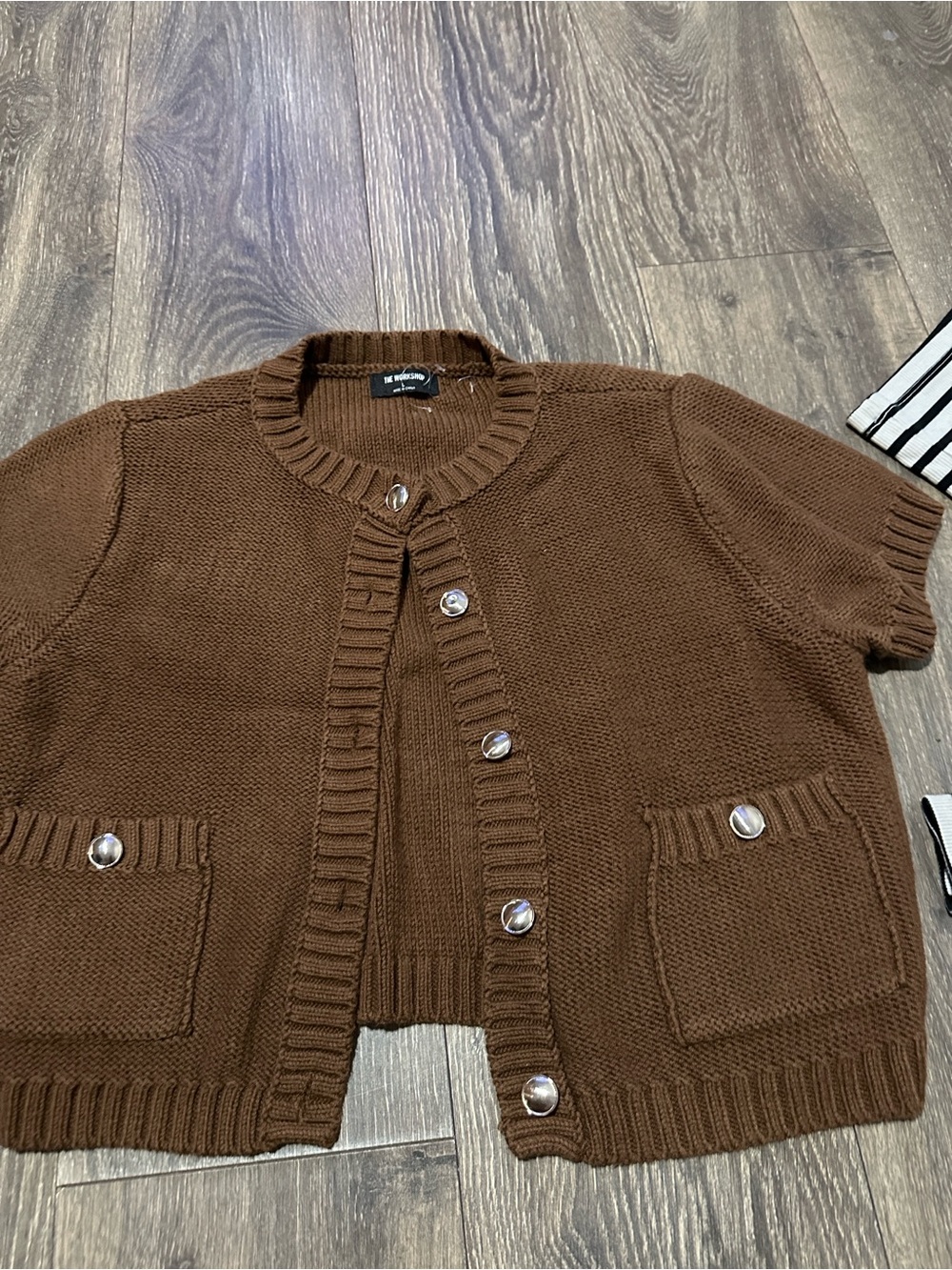 Dry Goods Brown Short Sleeve Knit Cardigan